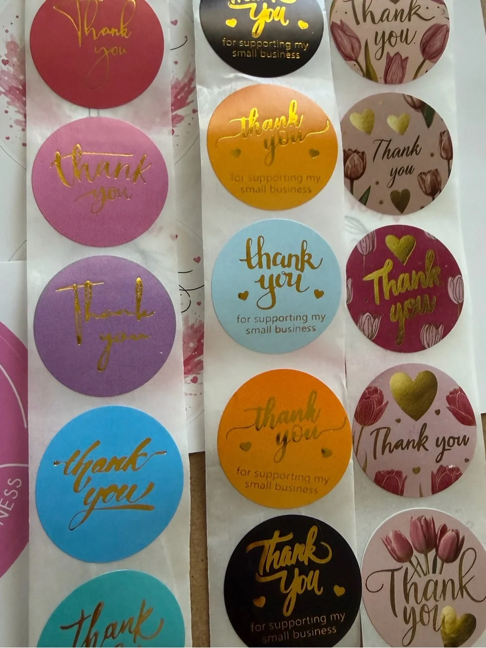 Thank you business stickers bundle 220 count variety